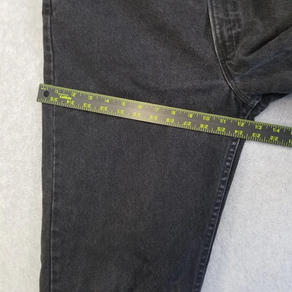VTG Levi's 505‎ Jeans Mens 38x30 Fits 34x26 Black Orange Tab Hemmed Made in USA